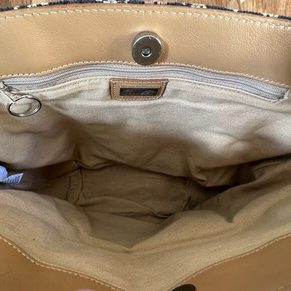 Vintage Talbots Tapestry Purse Travel Bag with Leather Handle Nature Ladybugs - Picture 5 of 6